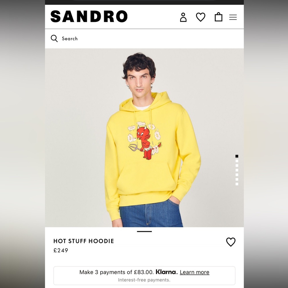 Sandro Yellow Hoodie Sweatshirt with Graphic Design